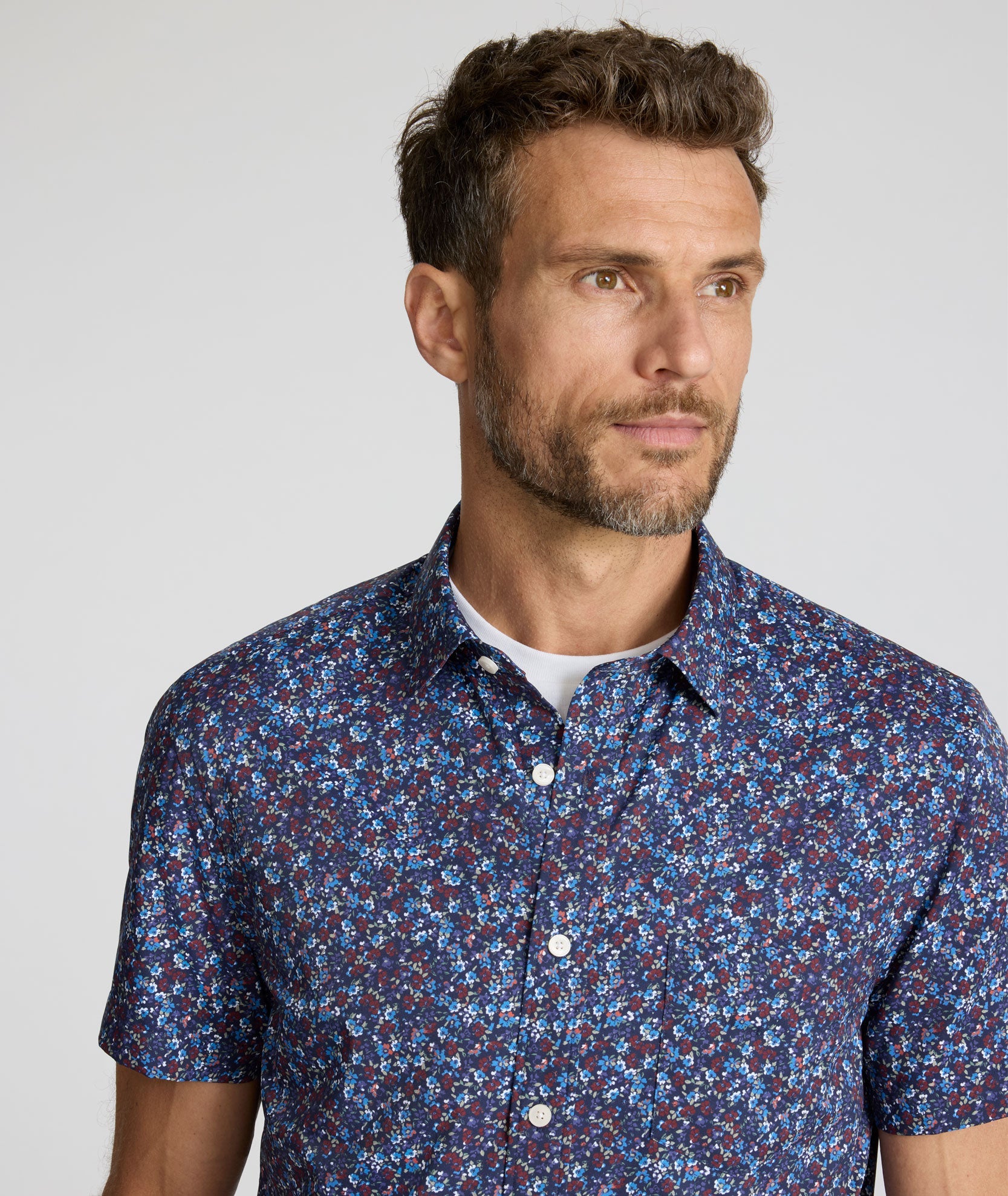 UNTUCKit Performance Short-Sleeve Tennyson Shirt Multicolor Print