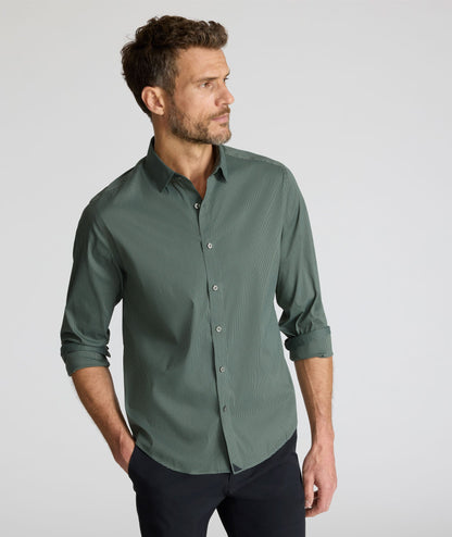 UNTUCKit CottonTek™ Brachetto Shirt Green & Black Plaid