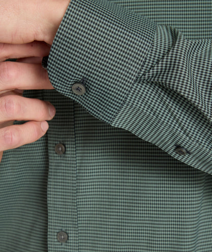 UNTUCKit CottonTek™ Brachetto Shirt Green & Black Plaid
