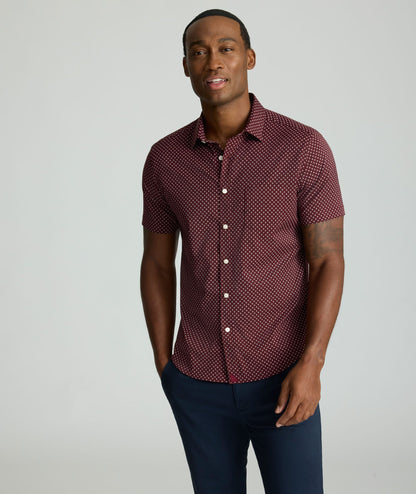 UNTUCKit Performance Short-Sleeve Stanton Shirt Maroon
