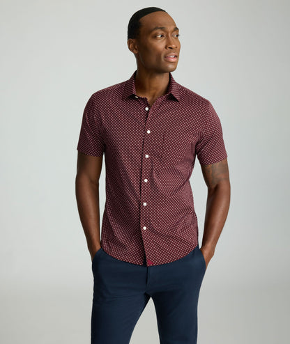 UNTUCKit Performance Short-Sleeve Stanton Shirt Maroon