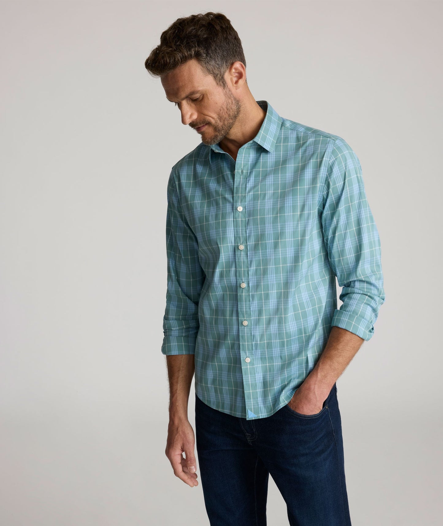 UNTUCKit CottonTek™ Lancaster Shirt Green Check