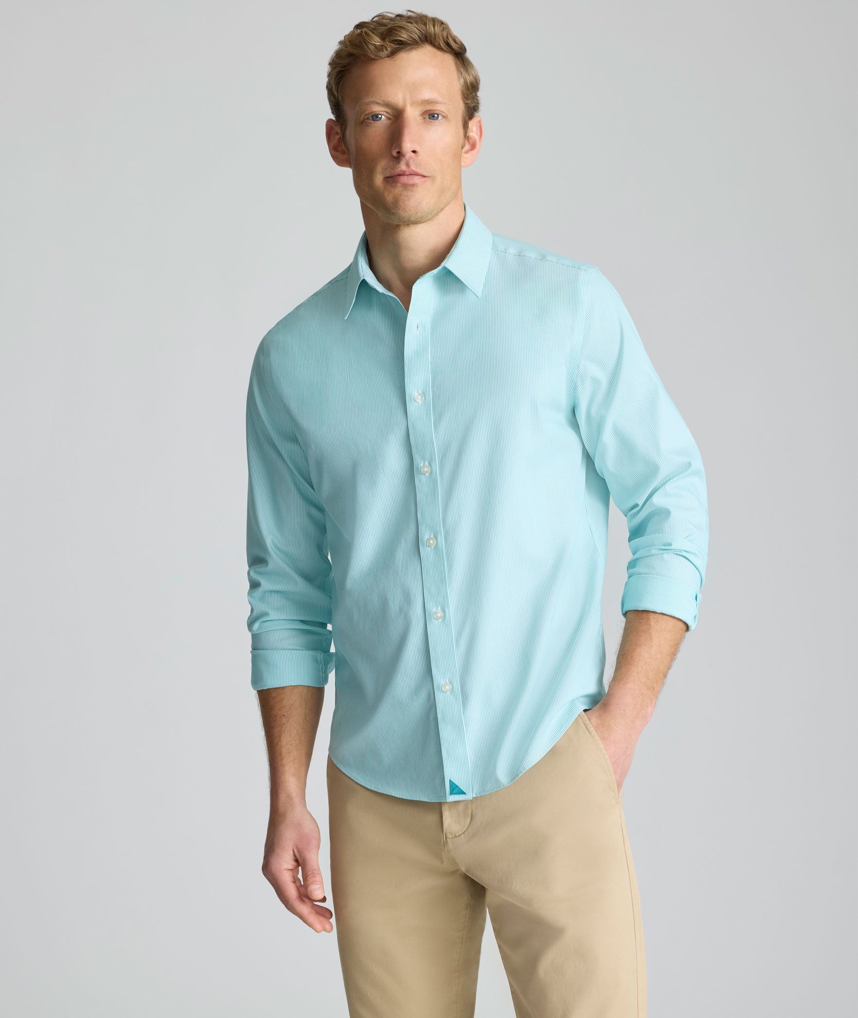 UNTUCKit Wrinkle-Free Bordeaux Shirt Teal