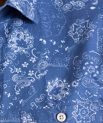 UNTUCKit Summerweight Short-Sleeve Monroe Shirt -FINAL SALE Navy Bandana Print