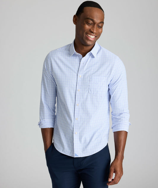 UNTUCKit Performance Northcliffe Shirt Light Blue & Purple Check | Northcliffe