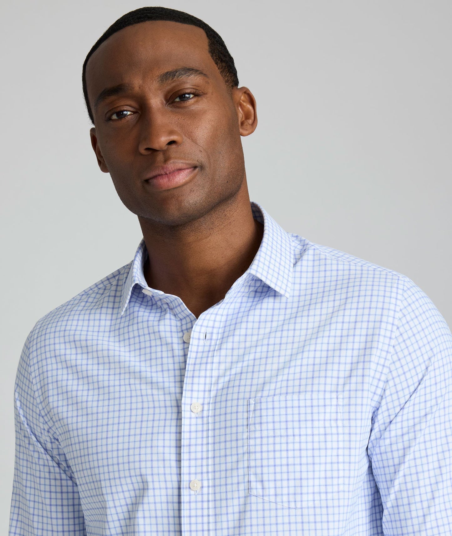 UNTUCKit Performance Northcliffe Shirt Light Blue & Purple Check | Northcliffe