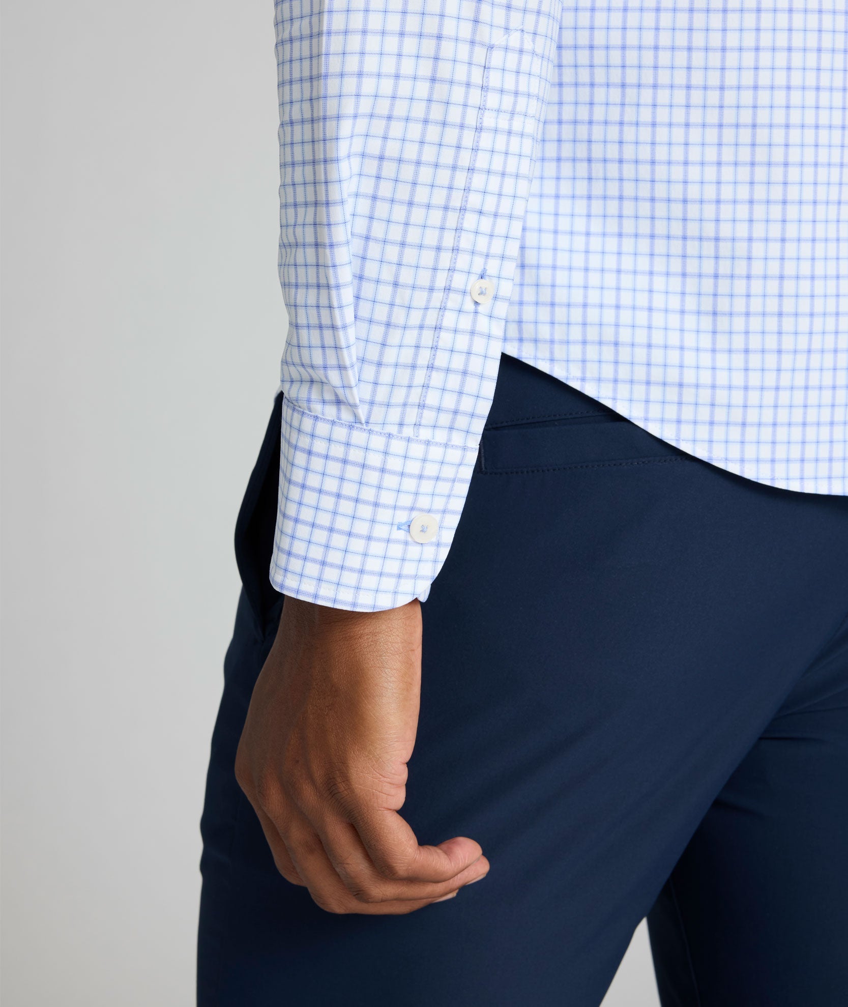 UNTUCKit Performance Northcliffe Shirt Light Blue & Purple Check | Northcliffe