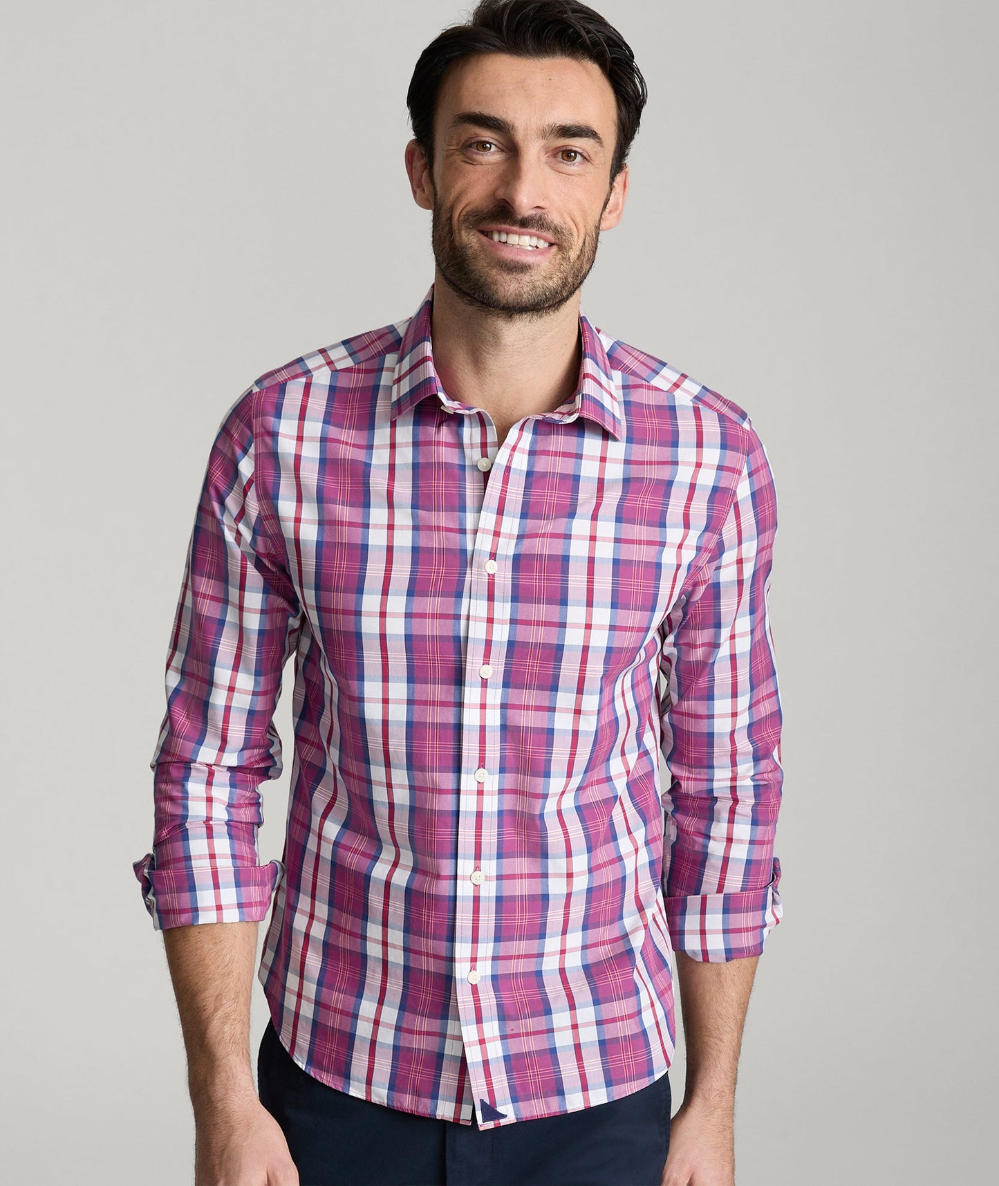 UNTUCKit Wrinkle-Free Rafferty Shirt Pink Plaid