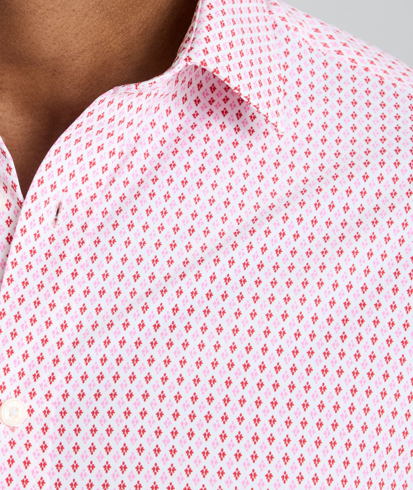 UNTUCKit Performance Short-Sleeve Ireton Shirt Pink Geo Print | Ireton