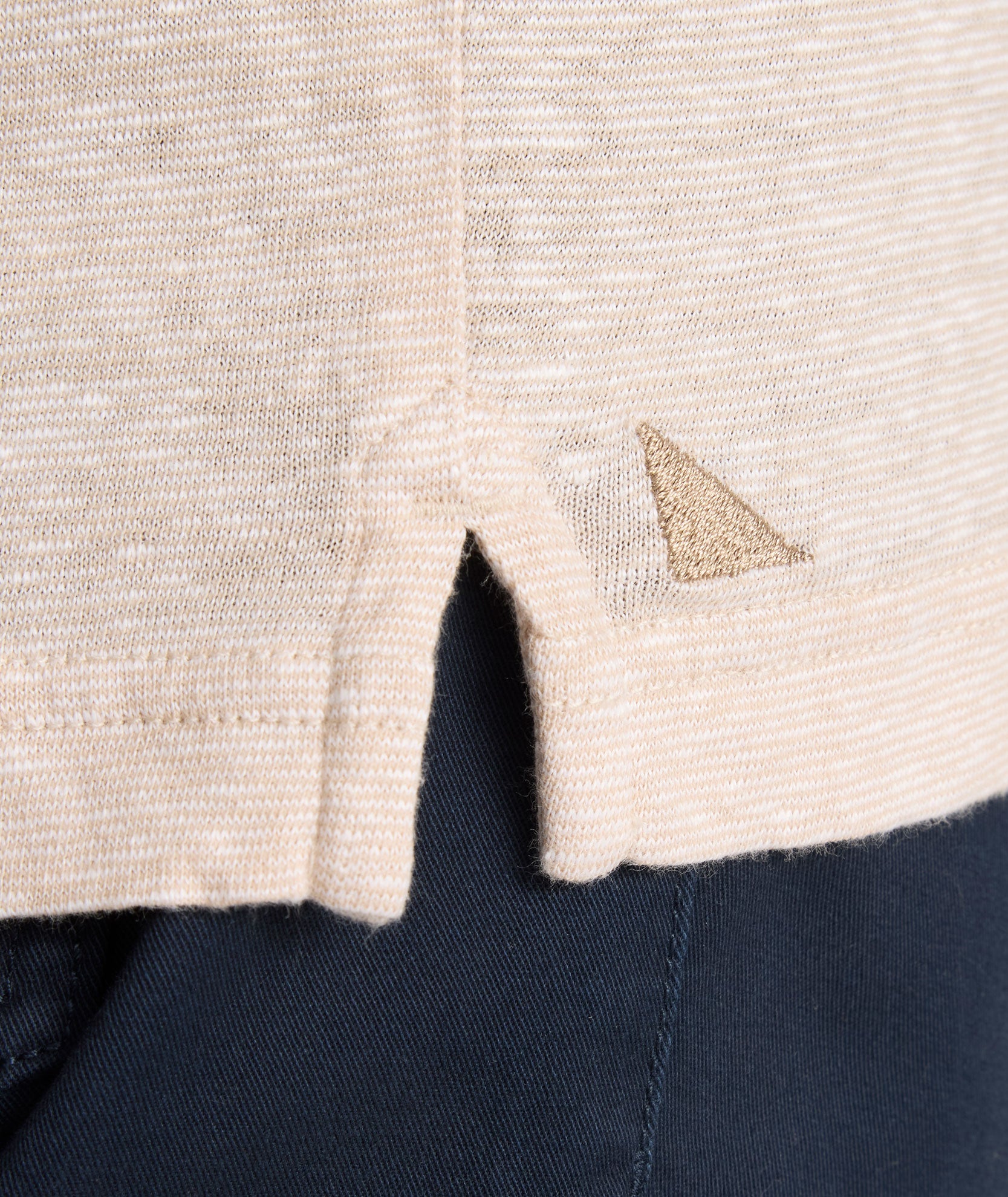 UNTUCKit Cotton-Linen Johnny Collar Polo Tan