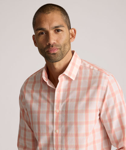 UNTUCKit Wrinkle-Free Ravenswood Shirt Orange & Pink Plaid