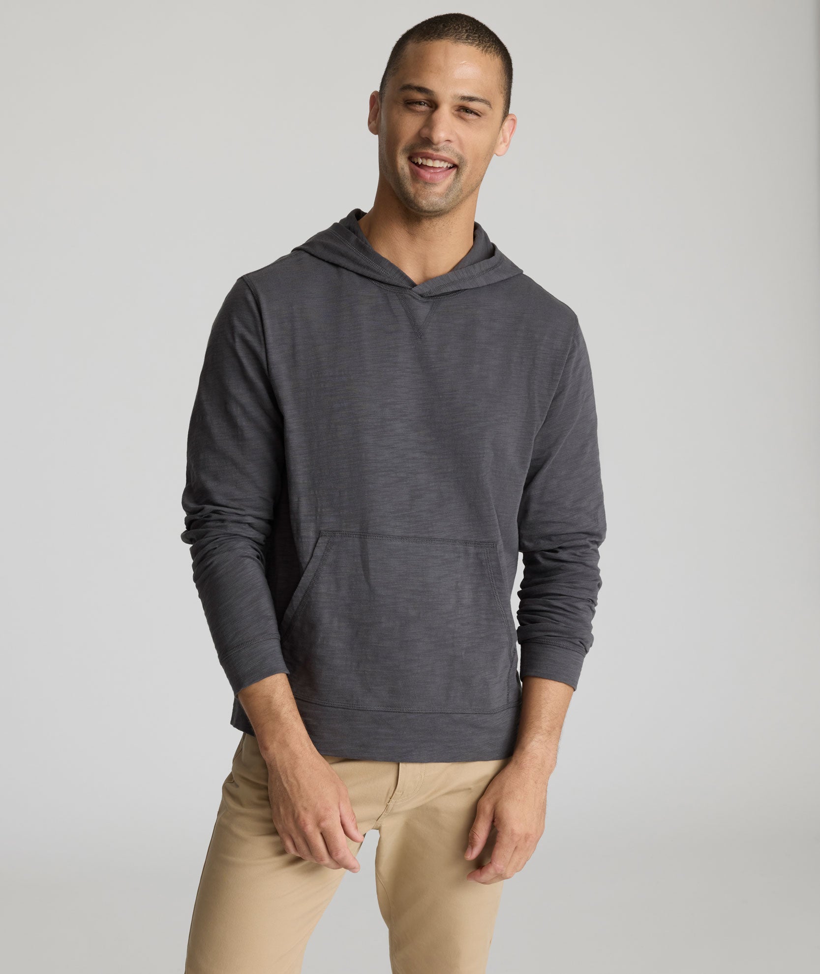 UNTUCKit Slub Cotton Hoodie Gray