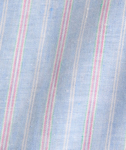 UNTUCKit Wrinkle-Resistant Linen Boyd Shirt Light Blue Stripe