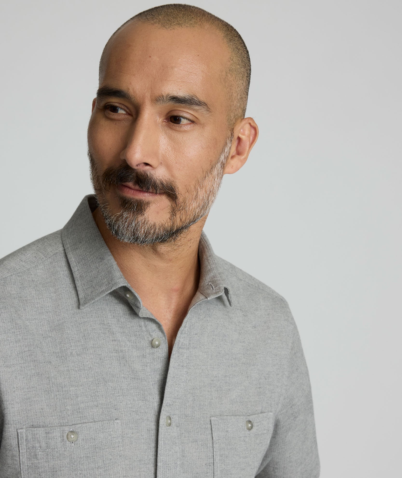 UNTUCKit Flannel Hemsworth Shirt Light Gray