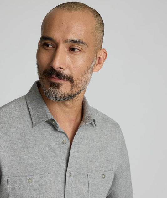 UNTUCKit Flannel Hemsworth Shirt Light Gray