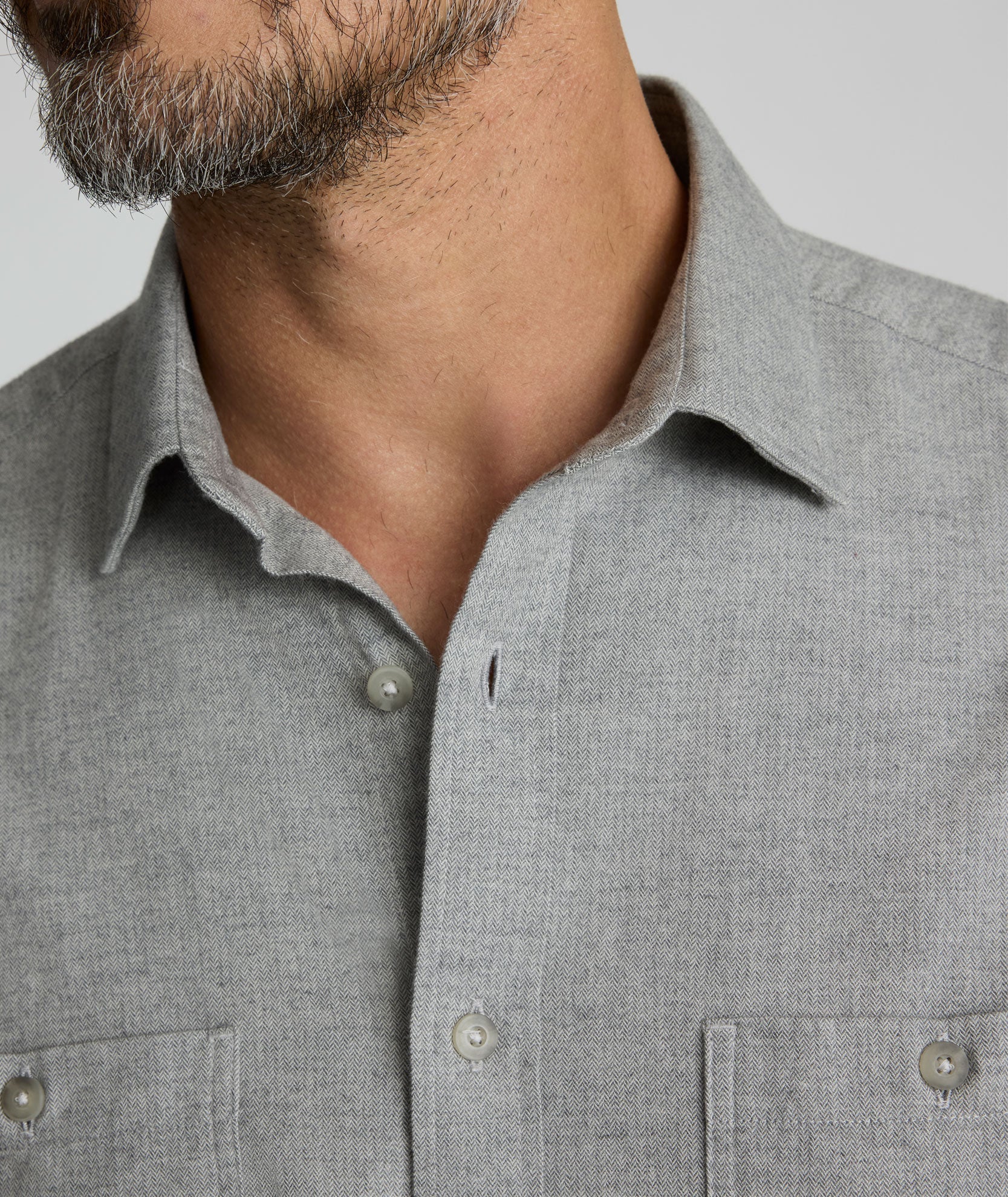 UNTUCKit Flannel Hemsworth Shirt Light Gray