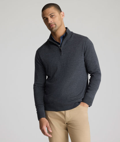 UNTUCKit Merino Wool Quarter-Zip Sweater FINAL SALE Dark Gray