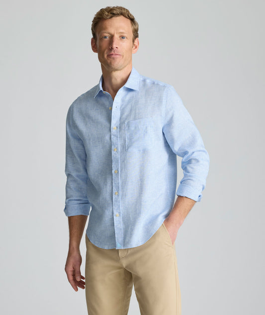 UNTUCKit Wrinkle-Resistant Linen Wildehart Shirt Blue