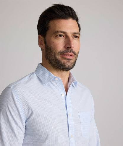 UNTUCKit Wrinkle-Free Halstead Shirt Light Blue Check