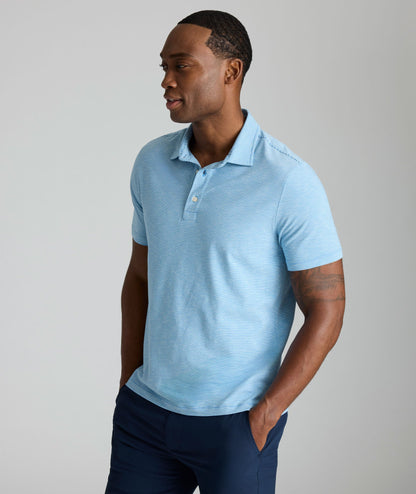 UNTUCKit Jersey Slub Polo Blue Stripe