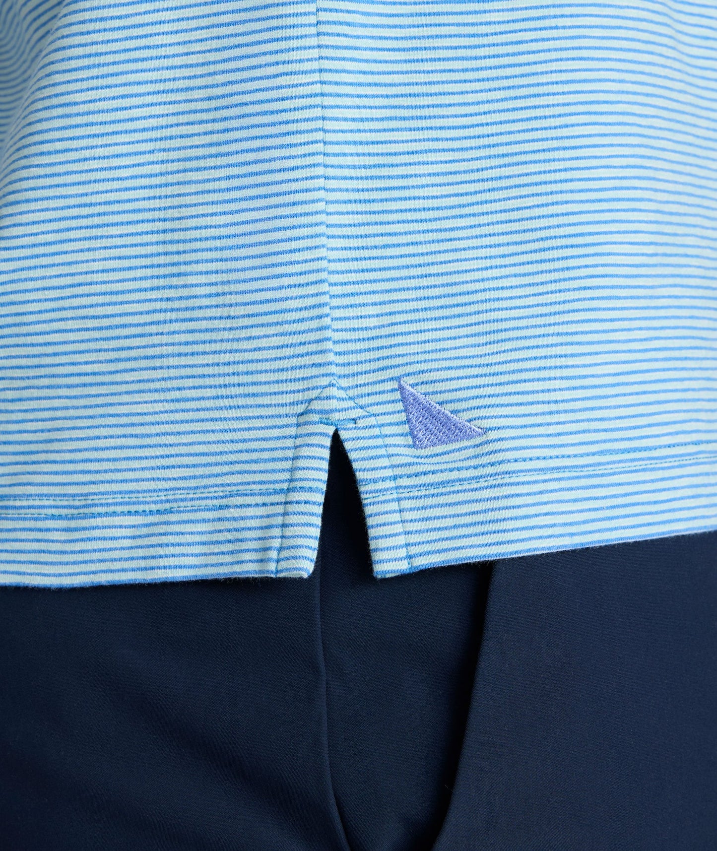 UNTUCKit Jersey Slub Polo Blue Stripe