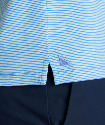 UNTUCKit Jersey Slub Polo Blue Stripe