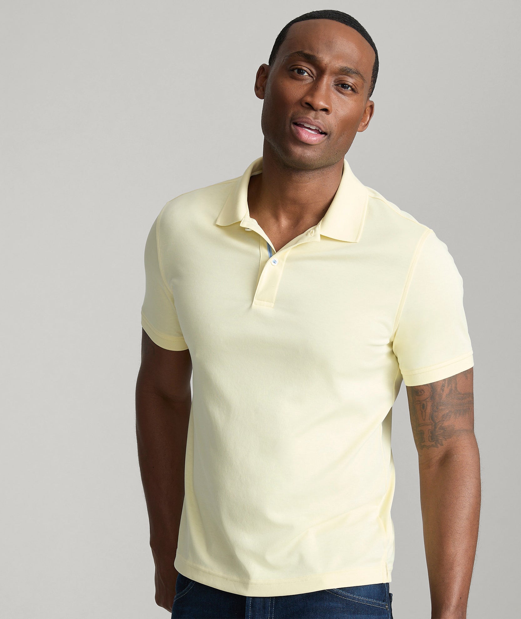 UNTUCKit Wrinkle-Free Damaschino Polo Yellow