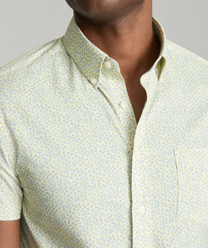 UNTUCKit Performance Short-Sleeve Ivers Shirt Ivers | Yellow & Blue Print
