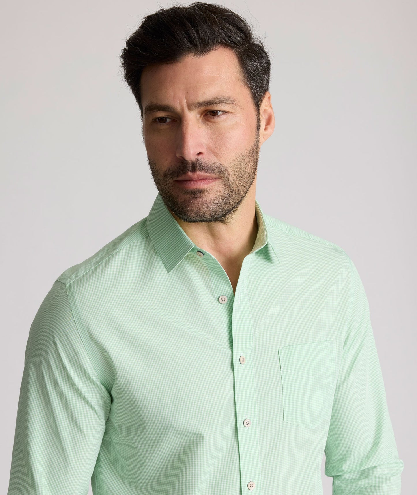 UNTUCKit Wrinkle-Free Kelly Shirt Green Microgingham