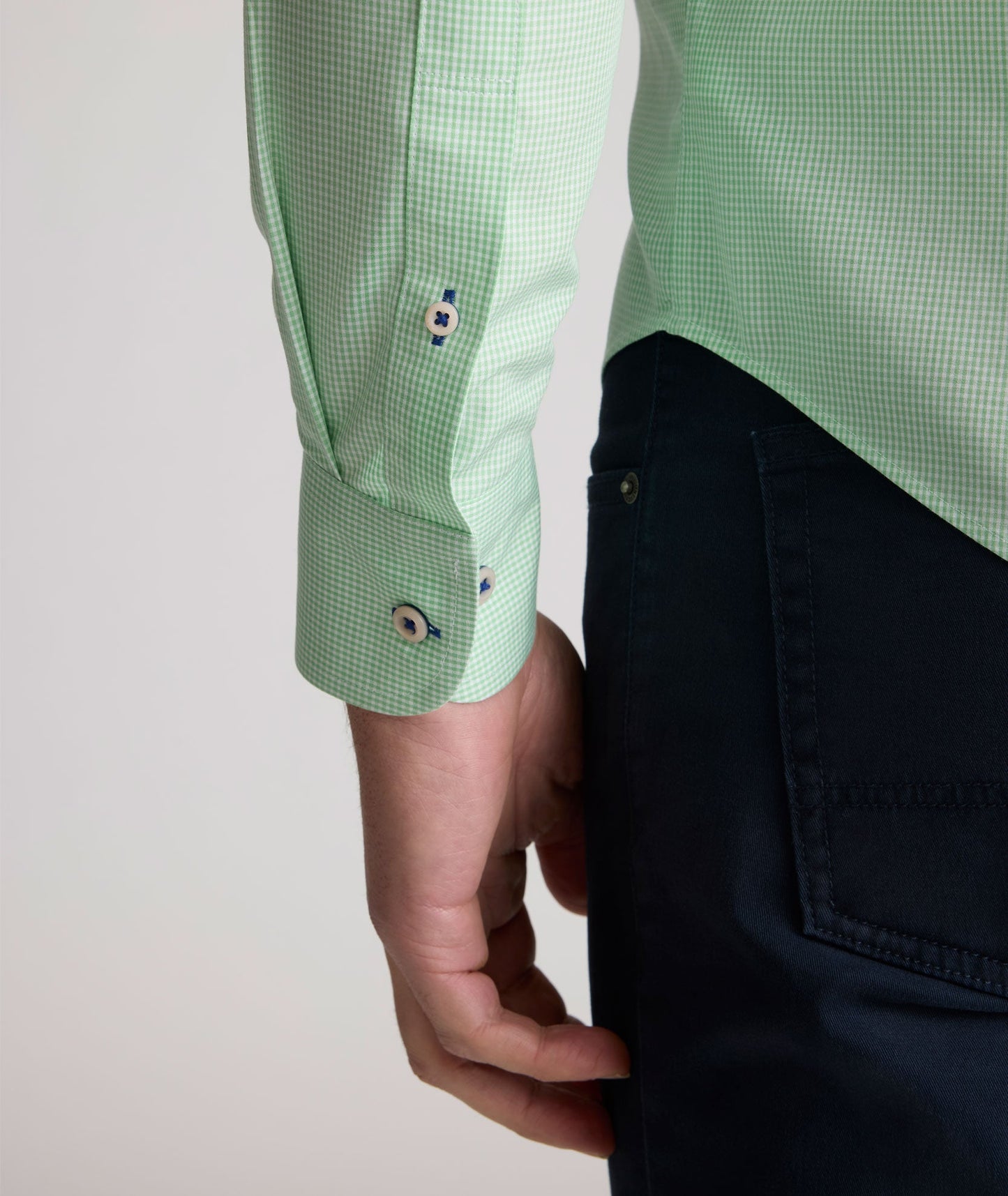 UNTUCKit Wrinkle-Free Kelly Shirt Green Microgingham