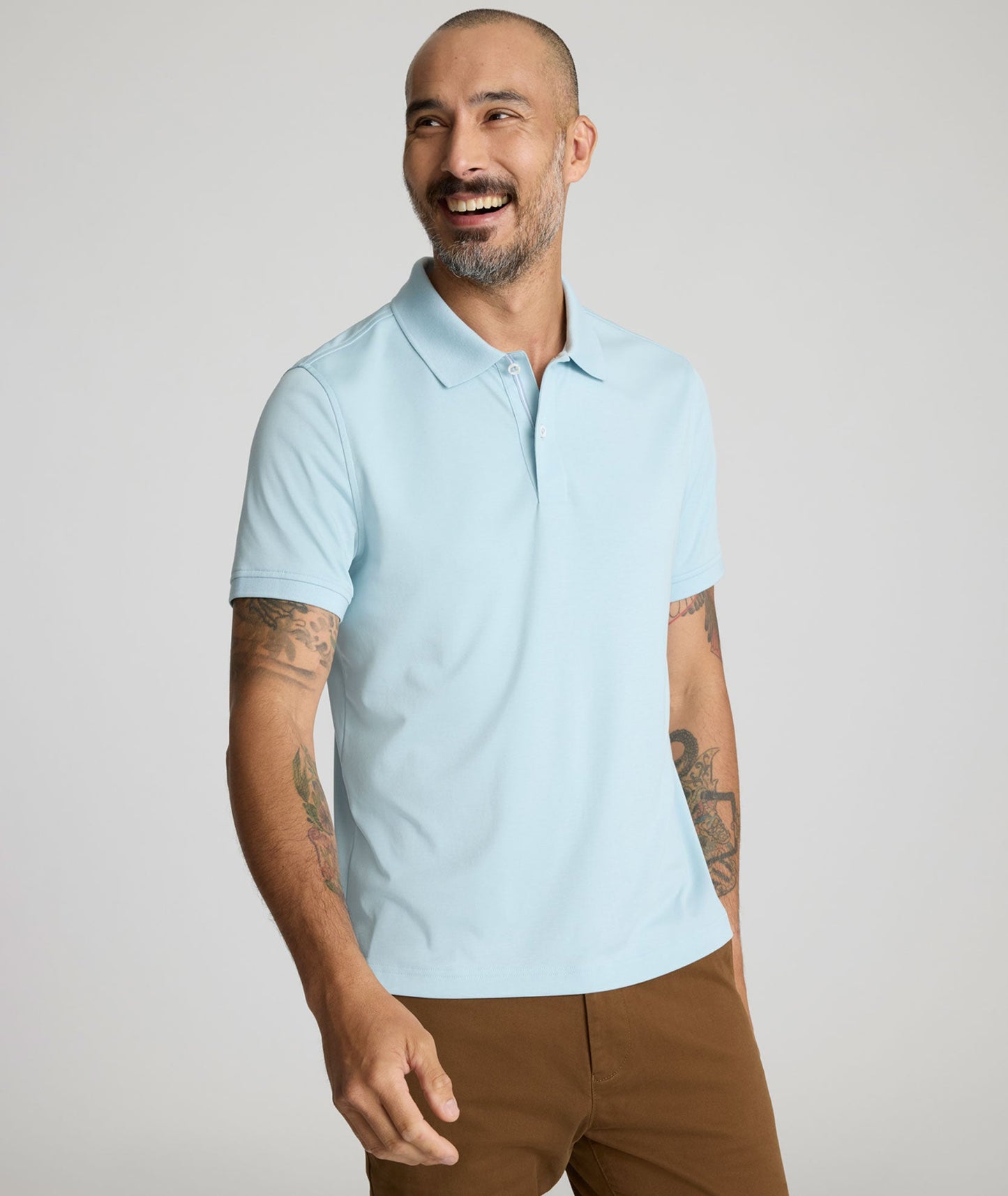 UNTUCKit Wrinkle-Free Damaschino Polo Light Blue
